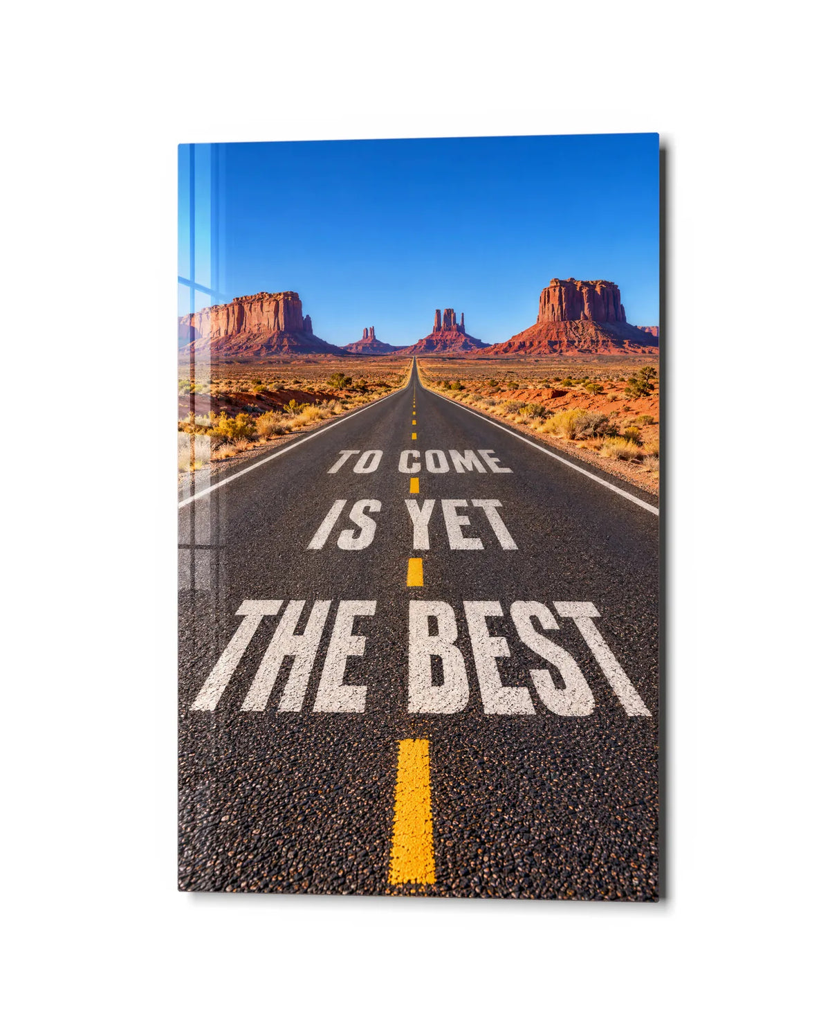 Best Is Yet to Come — studio view of glass wall art