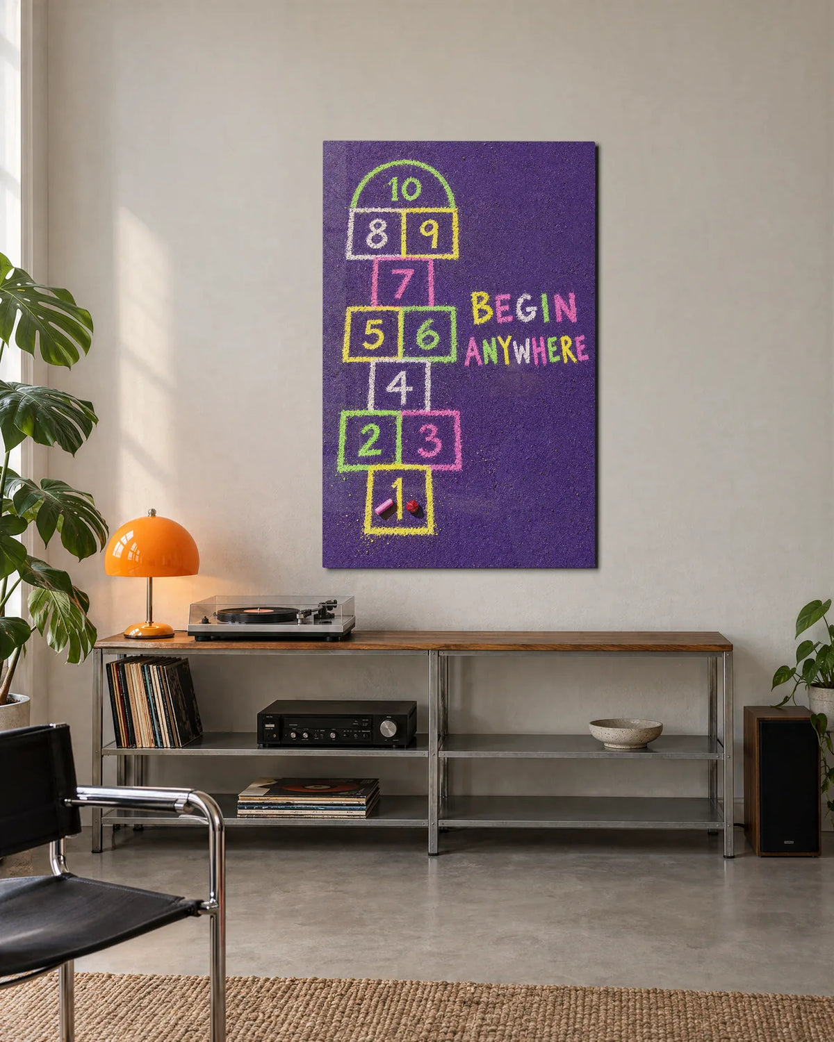 Begin Anywhere Hopscotch — shown in a living space