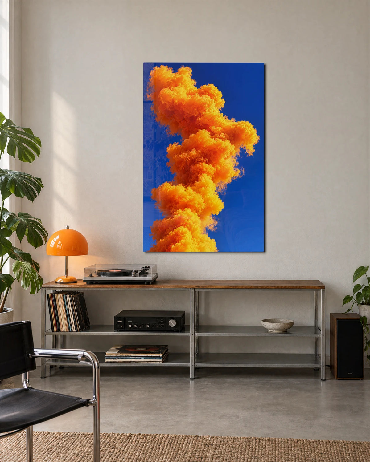 Orange Smoke Blue Sky — shown in a living space