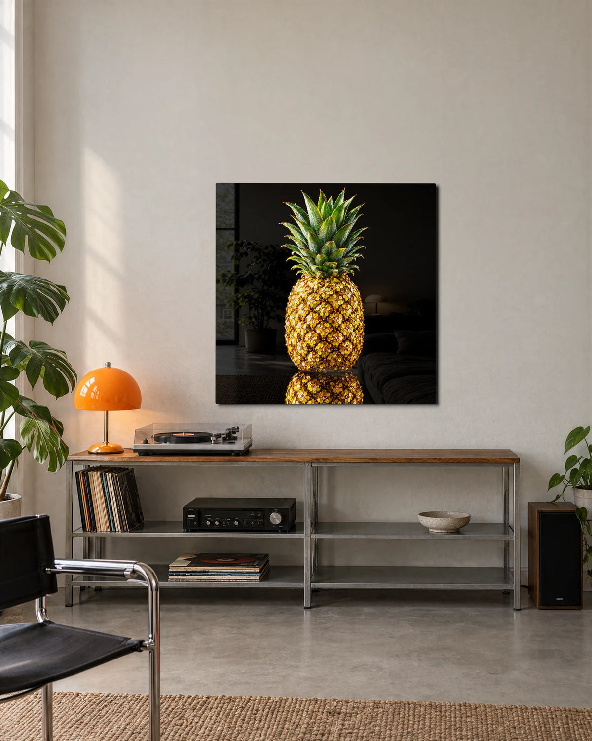 Sequin Pineapple — shown in a living space