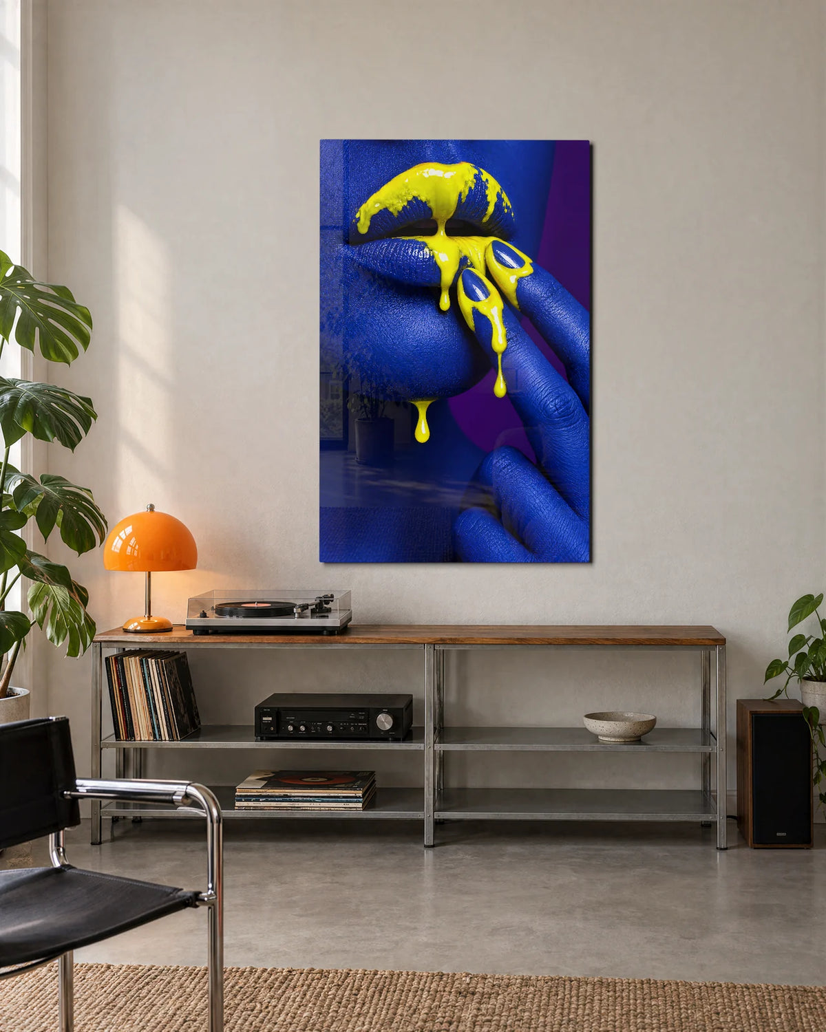 Honey on Cobalt — shown in a living space