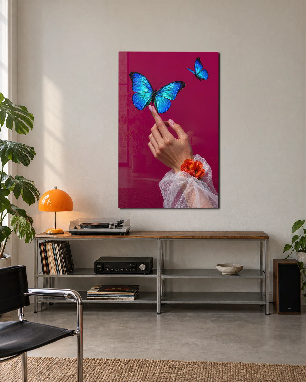 Morpho on a Fingertip — shown in a living space