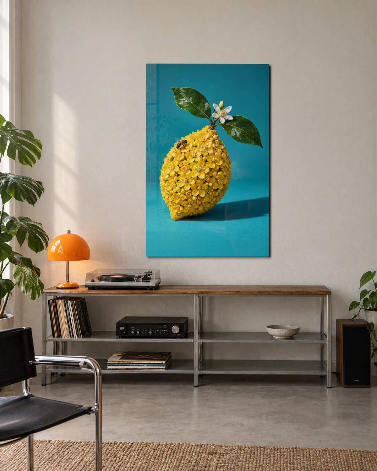 Lemon Made of Flowers — shown in a living space