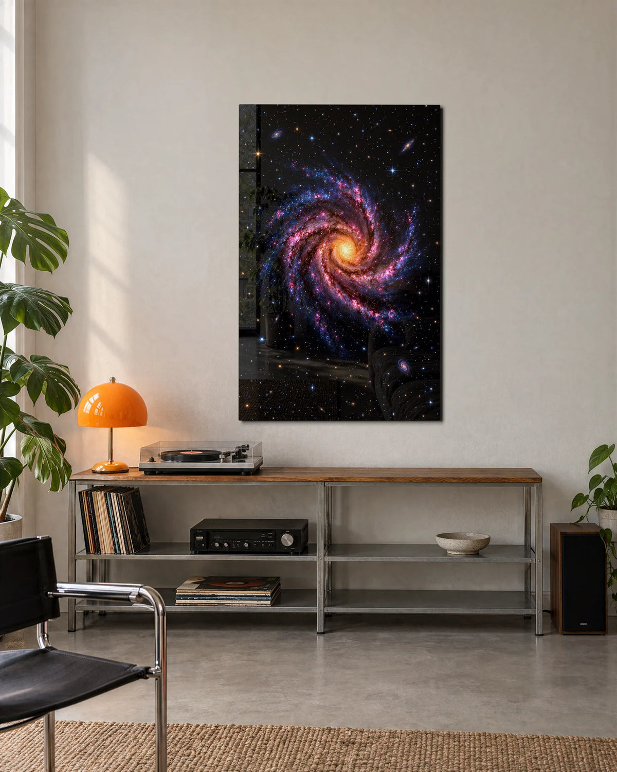 Galaxy in Magenta — shown in a living space