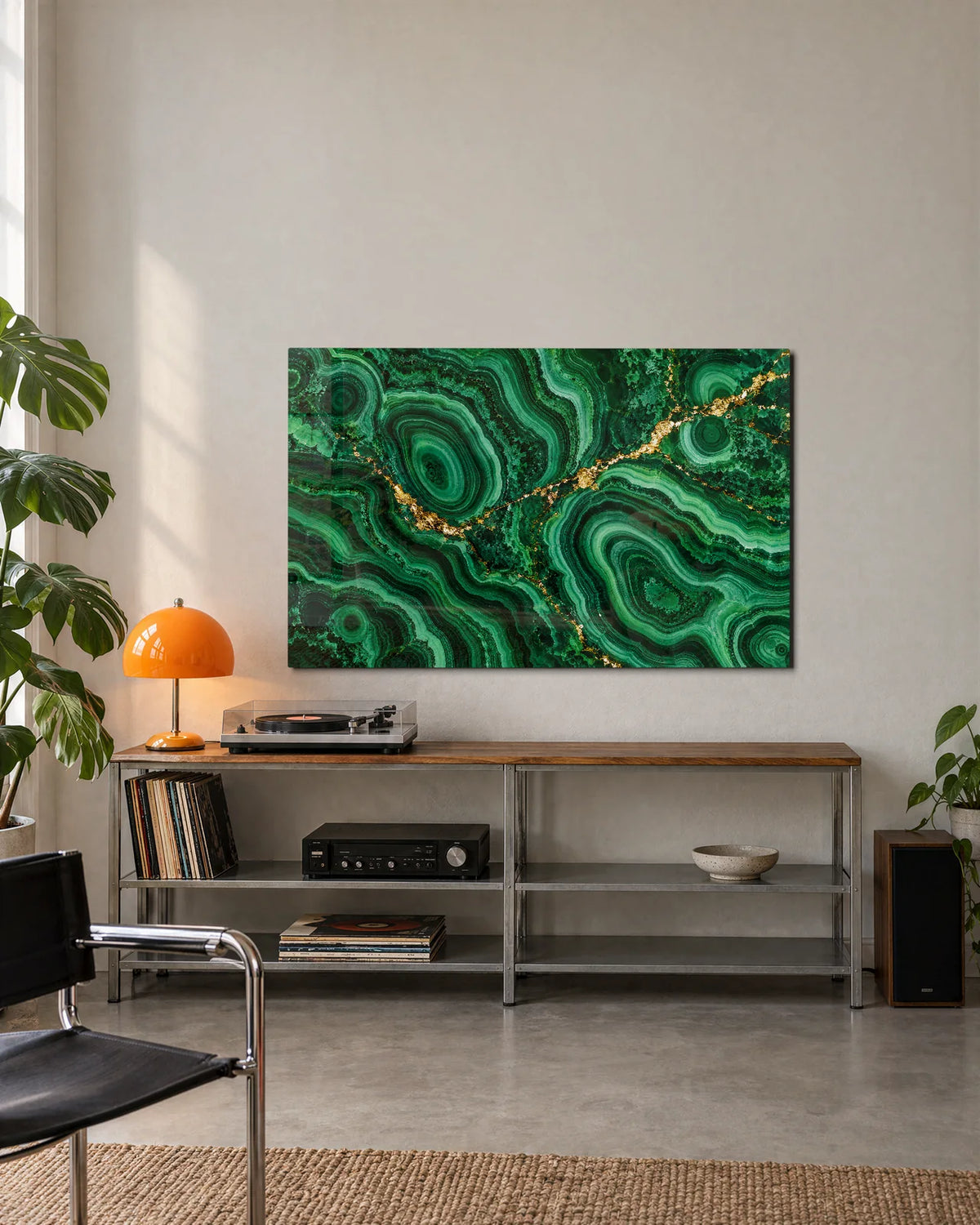 Malachite and Gold — shown in a living space