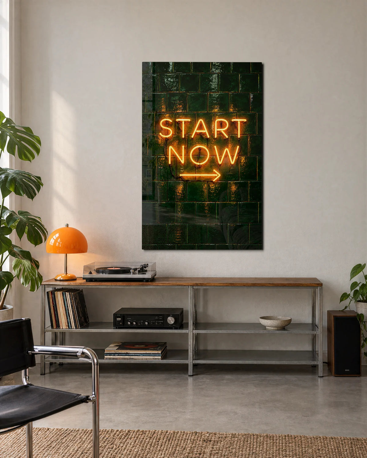 Start Now — shown in a living space