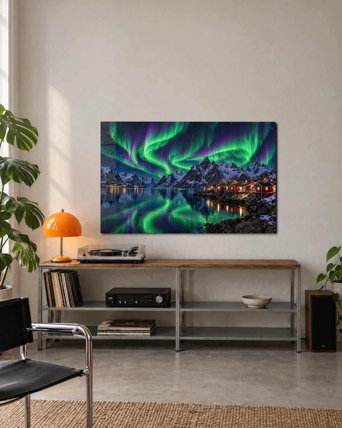 Aurora Over Reine — shown in a living space