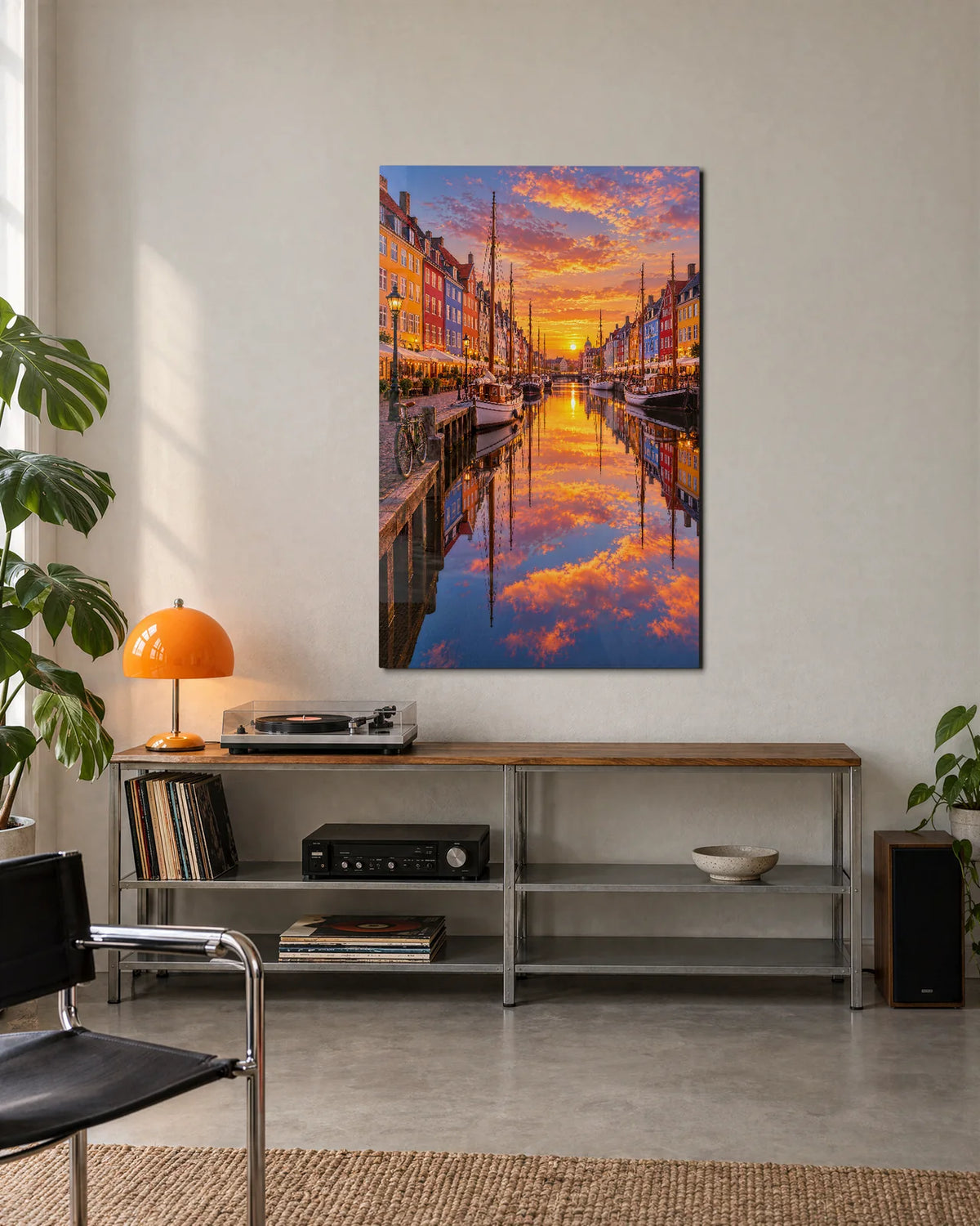 Nyhavn at Golden Hour — shown in a living space