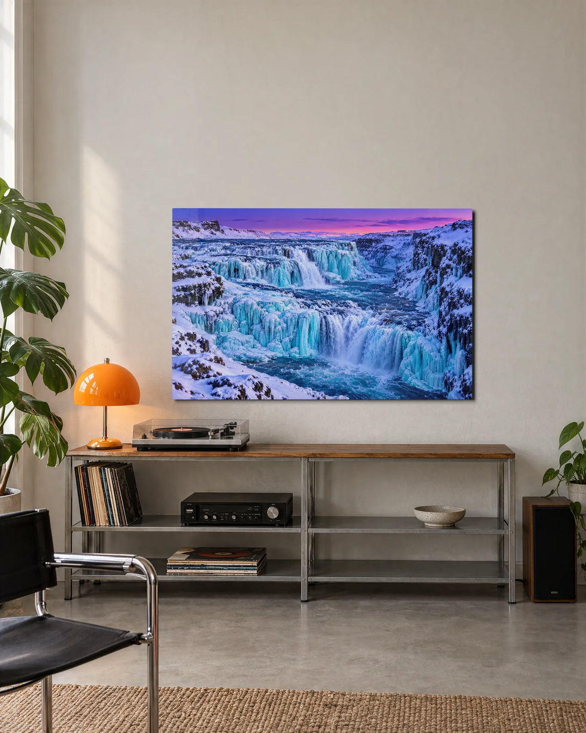 Gullfoss in Ice — shown in a living space
