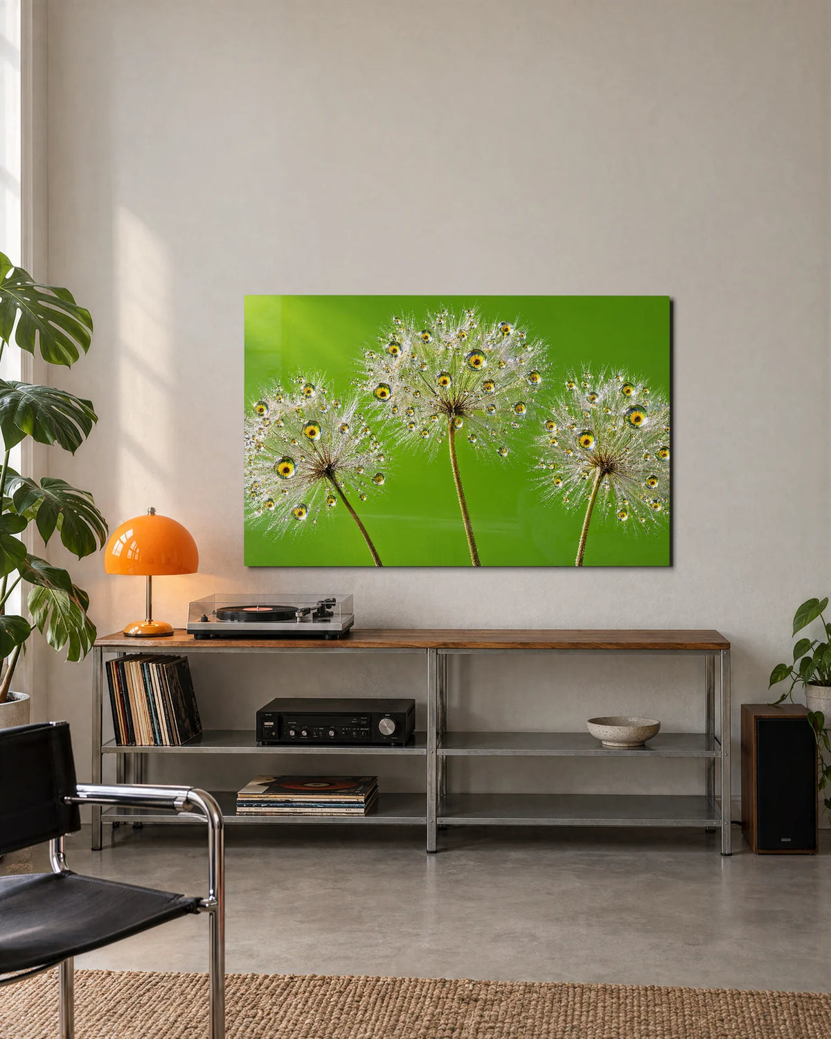 Dewdrop Seed Heads — shown in a living space