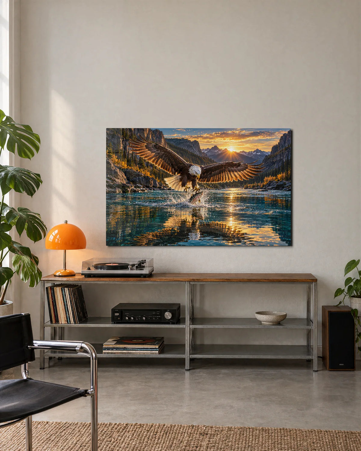 Eagle over the River — shown in a living space