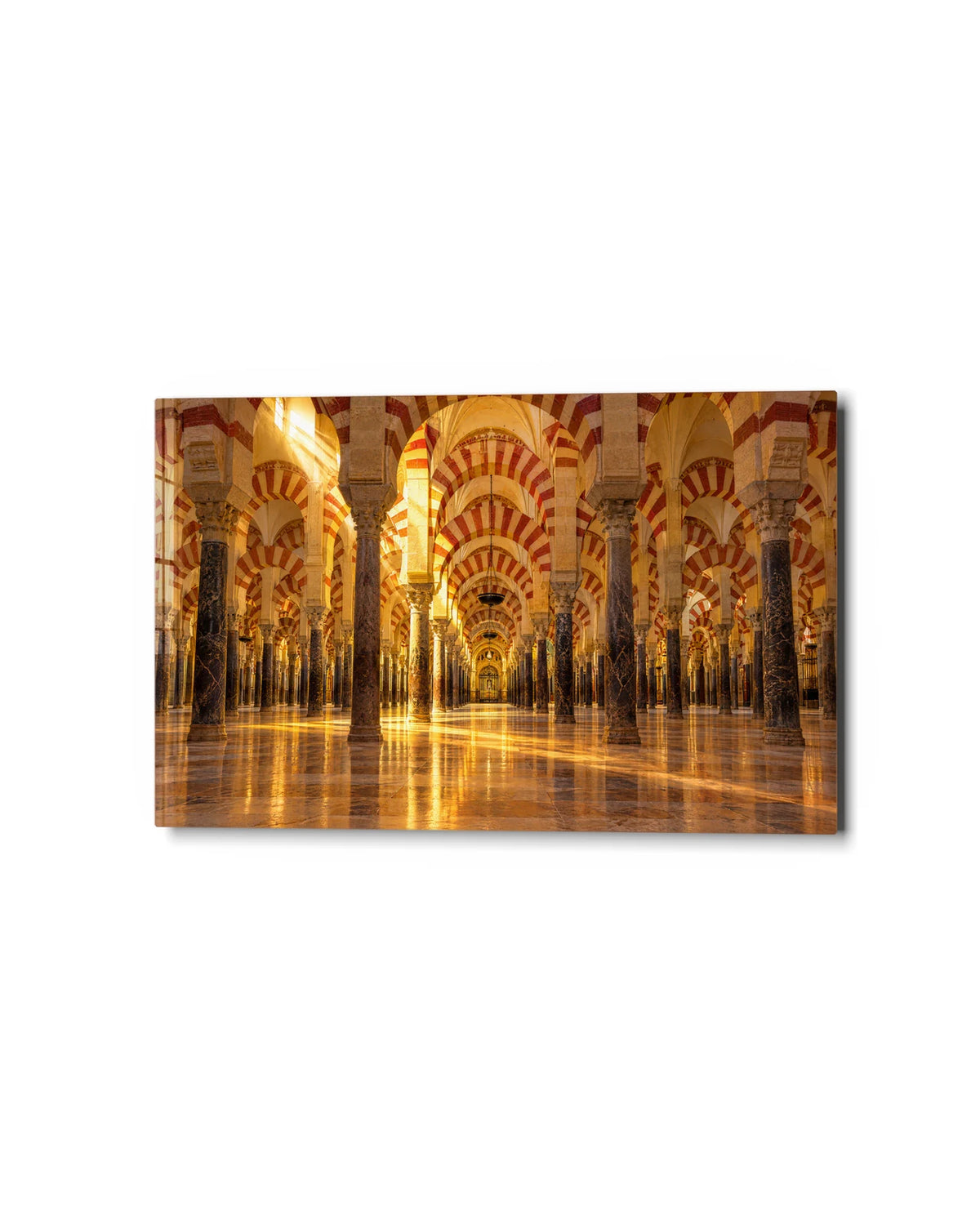 Arches of Cordoba — studio view of glass wall art
